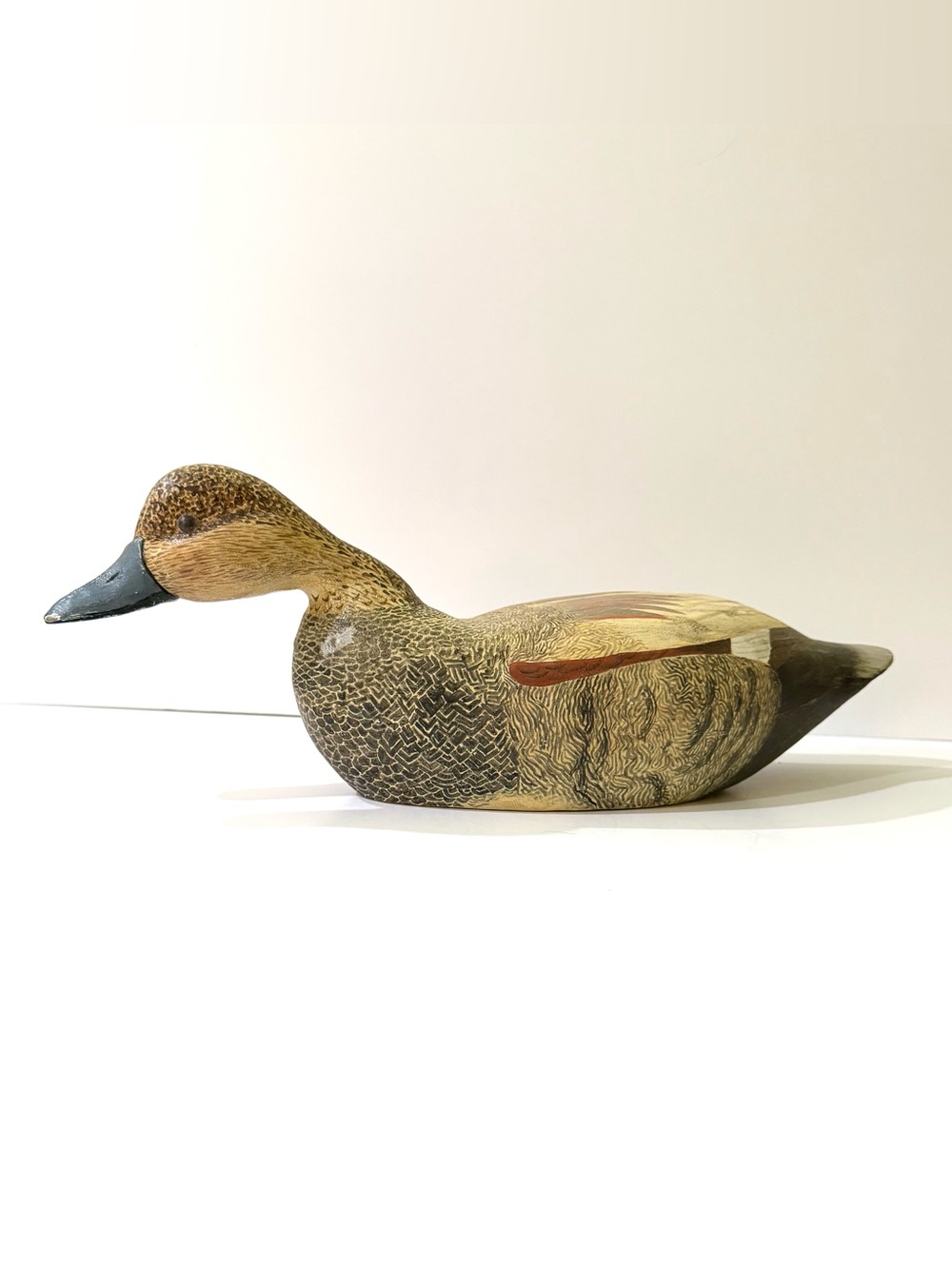 Signed Vintage Handmade Wood Duck Decoy “Gadwall”
